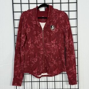 Florida State Tommy Bahama Basta Blossoms Full Zip Hoodie Womens Small‎ Red FSU